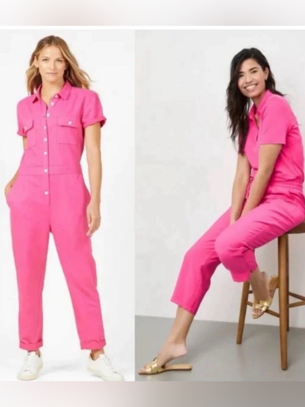 Outerknown S.E.A. Jumpsuit in bubblegum pink size small
